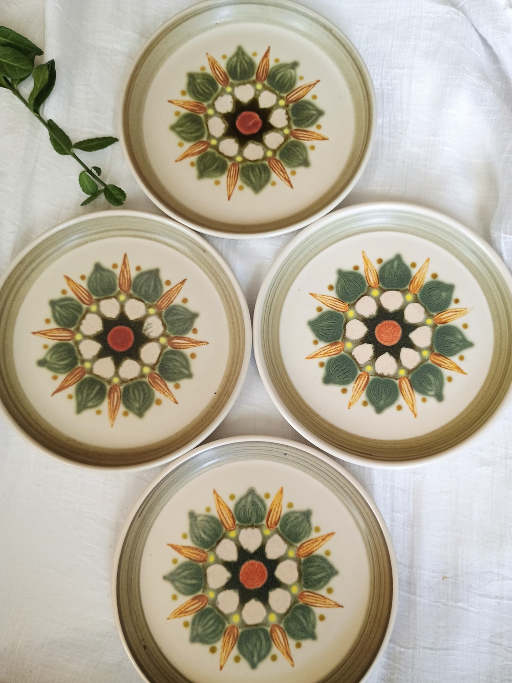 💙 MCM HOME 💙 x 4 Sherwood Denby (Langley) England, Classic Mid-Century Style